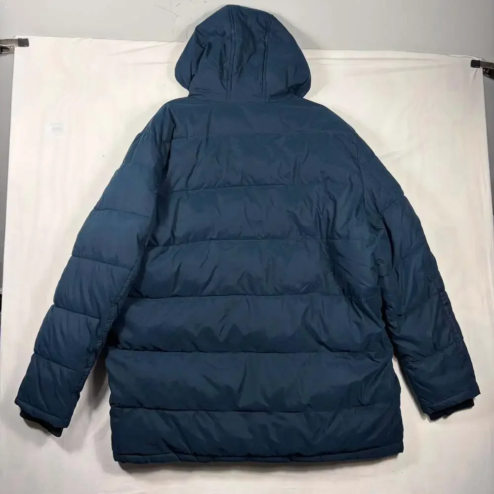 Dockers Men's Microtwill Long Hooded Parka Quilted Jacket